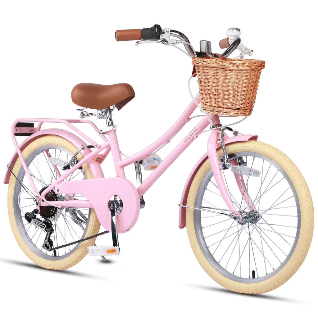 Glerc Missy 24" Girls Cruiser Bike 6-Speed Women's Hybird Bicycle for Ages 7-11 Years, Mint Green