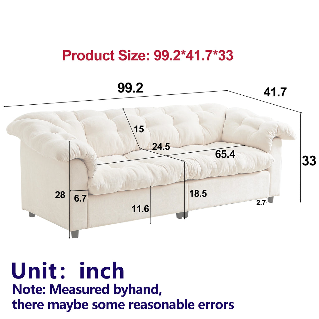 MAYEERTY 55'L Chenille Sponge single sofa,No Assembly Required,Fluffy Modern Sleeper Chair for Living room, Bedroom, Lounge and Projection Room(Not a swivel chair.)