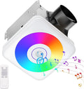 OREiN Bathroom Fan with Bluetooth Speaker, 110/160 CFM 1.0 Sones Bathroom Exhaust Fan with Light, 40W Shower Vent Fan with Light & Remote, 1500lm LED Light 2700K/4000K/6500K & Nightlight, Music Sync
