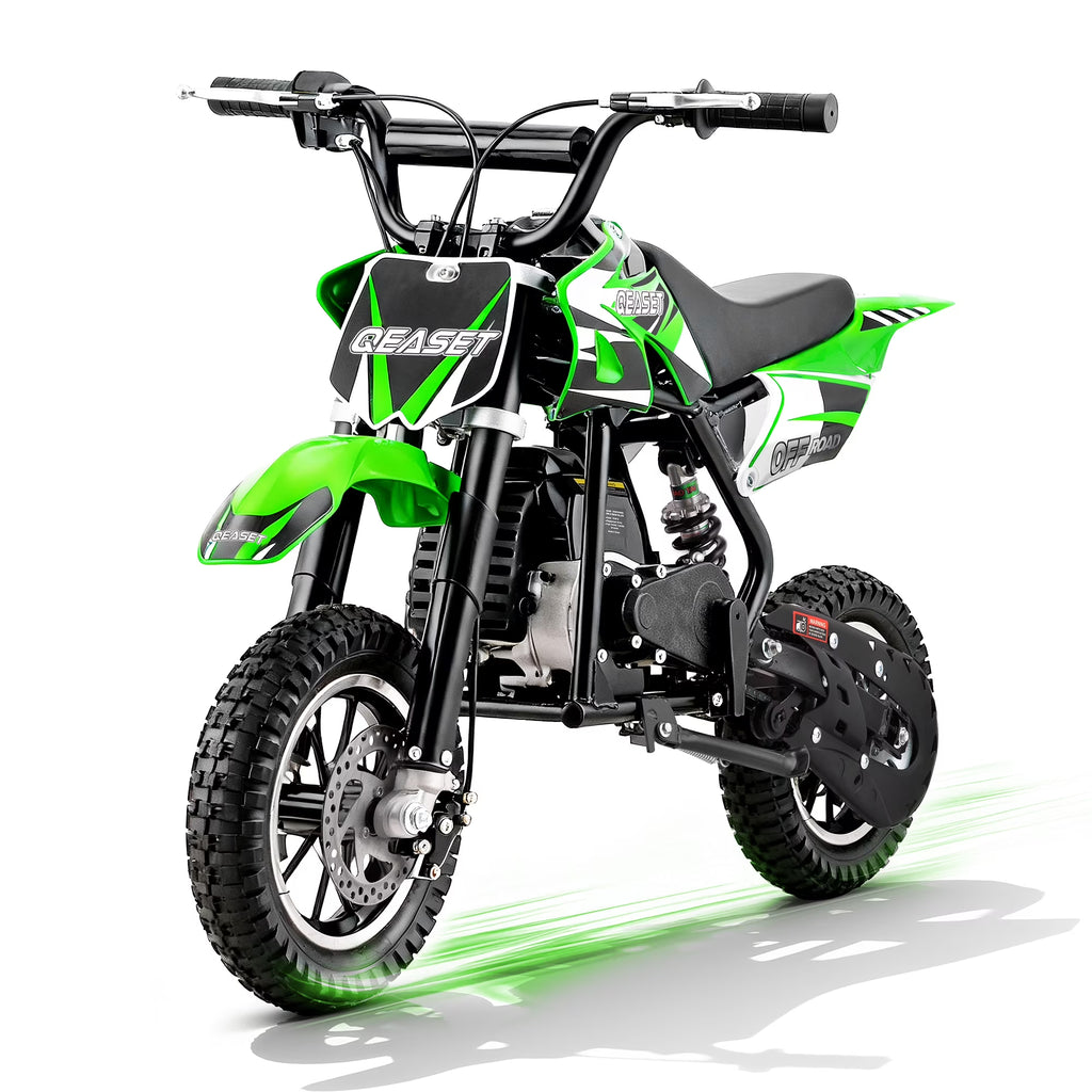 QEASET 49CC Dirt Bike, Gas Powered Mini Bike, Red