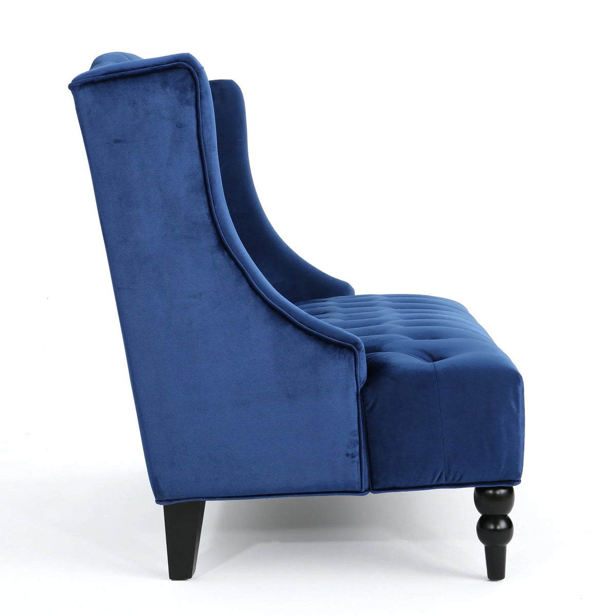 Christopher Knight Home Leora Modern Glam Tufted Velvet Wingback Loveseat by  Armless Emerald Semi-Firm