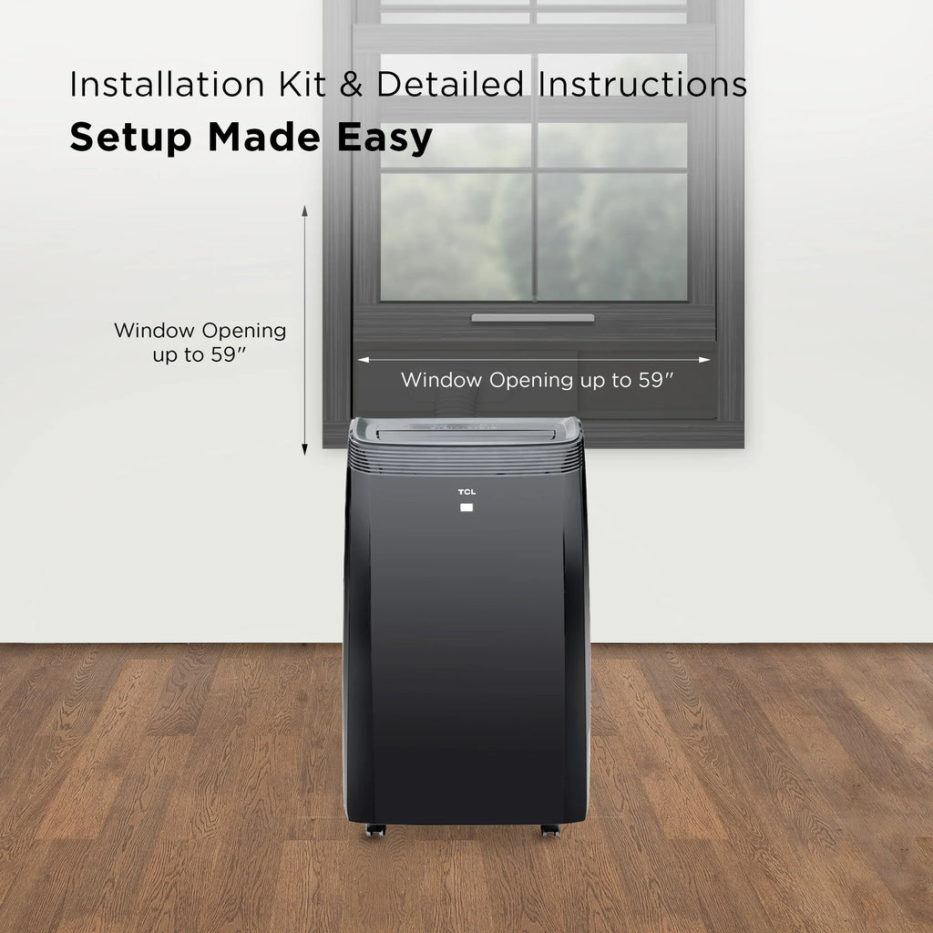 TCL 10,000 BTU 450 sq. ft. Smart Portable Air Conditioner and Heater with Fan & Dehumidifier, Operates Quietly, Energy Efficient - Black - W10P95-B5