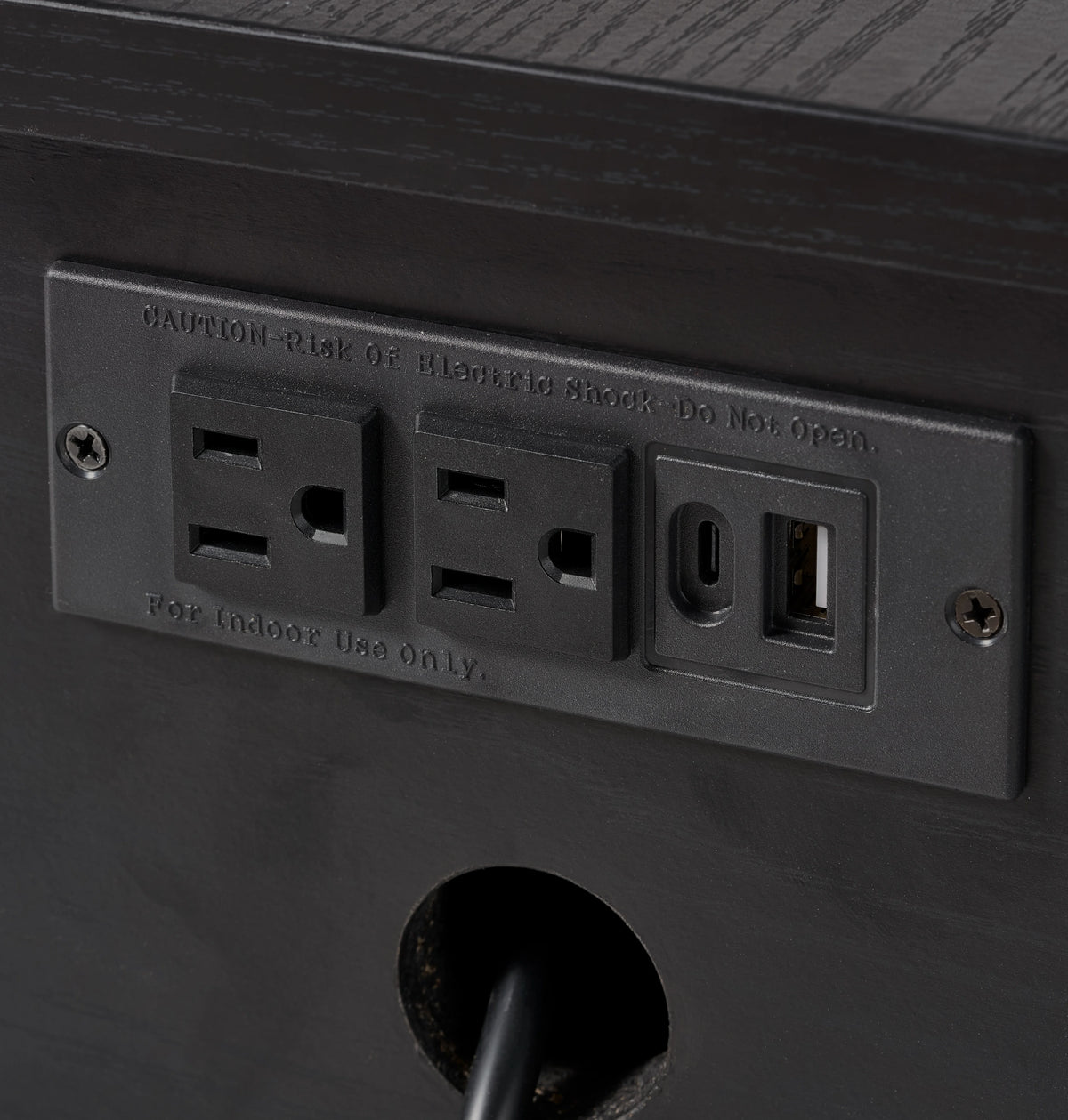 Better Homes & Gardens Juliet Nightstand with USB, Rich Black Finish