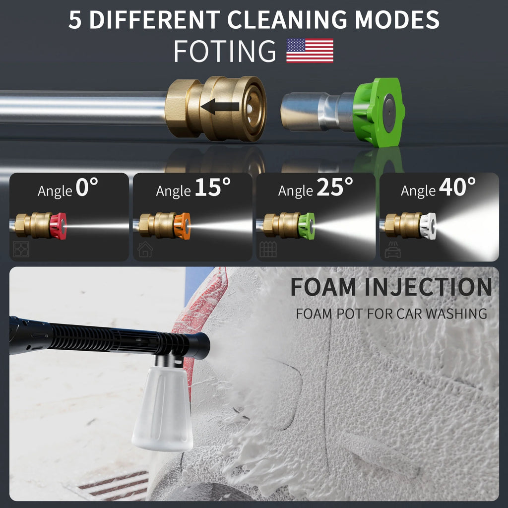Electric Pressure Washer, 4500 PSI 3.2 GPM Power Washer with 4 Quick Connect Nozzles, High Pressure Cleaning Machine with Foam Cannon for Cars/Fences/Driveways/Patios/Home Cleaning