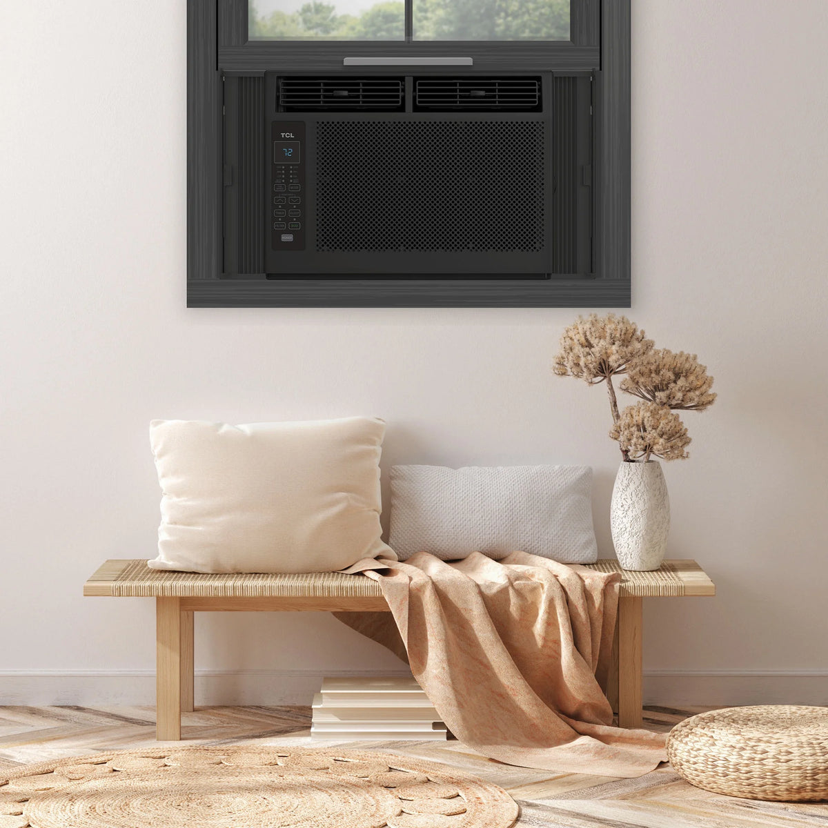 TCL 6,000 BTU Window Air Conditioner, 250 sq. ft., LED Display, Included Remote,  White, W6W32