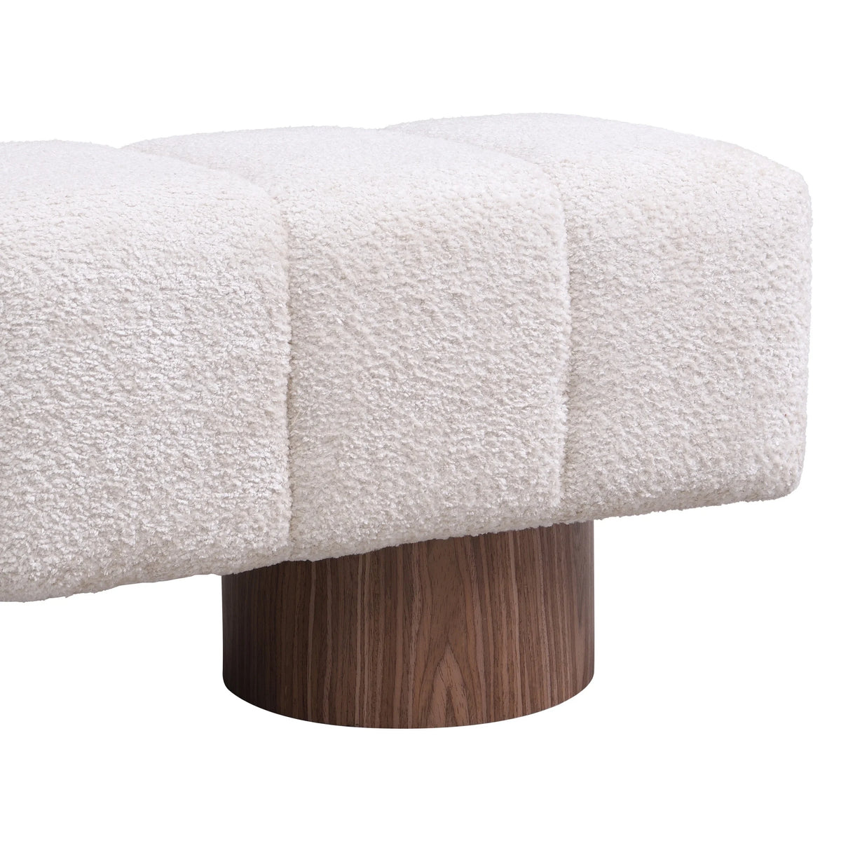Christopher Knight Home Modern Mid-Century 64" Velvet Tufted Ottoman Bench, Faux Wood Legs, Light Gray