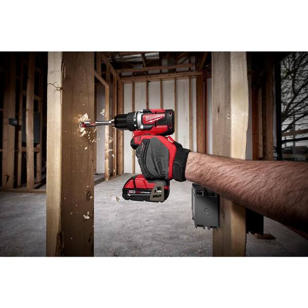 M18 18-Volt Lithium-Ion Brushless Cordless 1/2 in. Compact Drill/Driver with (1) 2.0 Ah Battery, Charger and Tool Bag