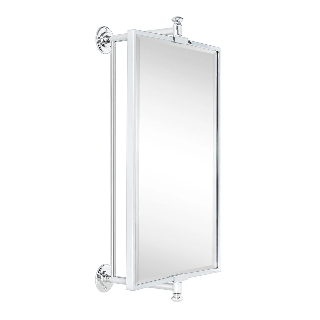 TEHOME Black Beveled Rectangle Pivot-N-View Bathroom Vanity Mirror 14x22"