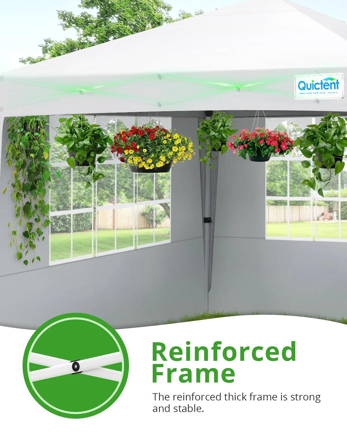 Quictent 10'x10' Pop up Canopy Tent with Sidewalls Instant Outdoor Gazebo Easy Party Tent Enclosed Waterproof, Easy Set up (Pink)