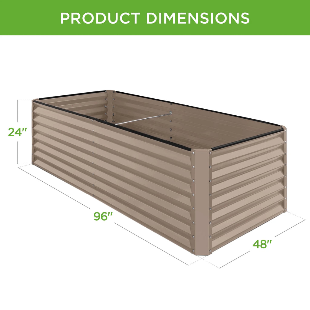 Best Choice Products 8x4x2ft Outdoor Metal Raised Garden Bed, Planter Box for Vegetables, Flowers, Herbs - Gray