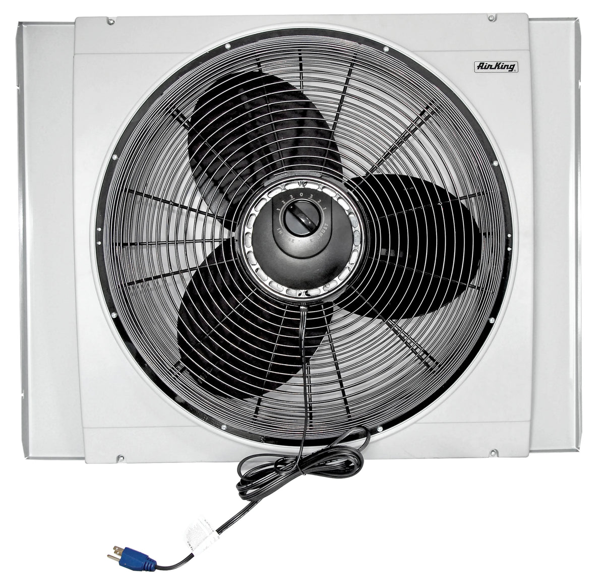 Air King 20" Electric Whole House 120V 3 Speed Window Exhaust Fan with Storm Guard, 9166, New