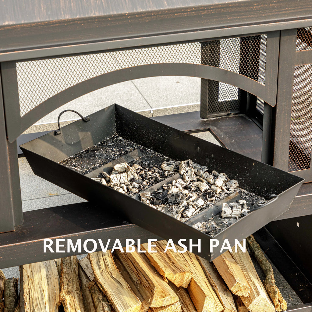 MistMo Outdoor Wood Burning Fire Pit, Garden Fireplace for Bonfire