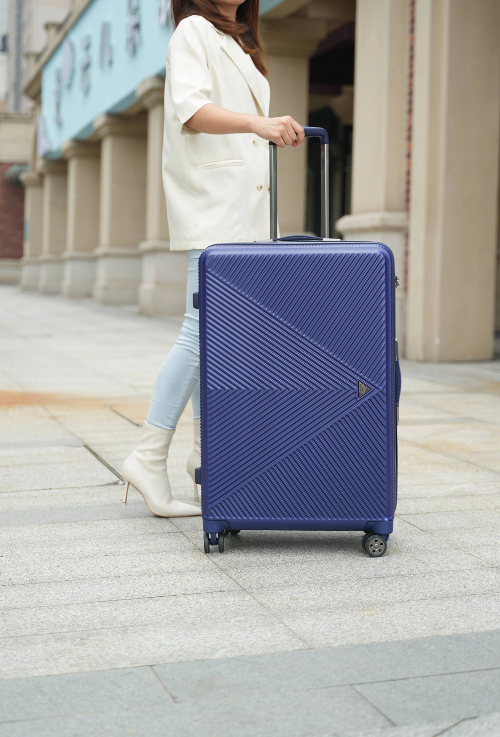 MKF Collection Felicity Extra Large & Large Hardside Luggage 2 pcs, Luxurious Travel Suitcase by Mia K - Rose Gold
