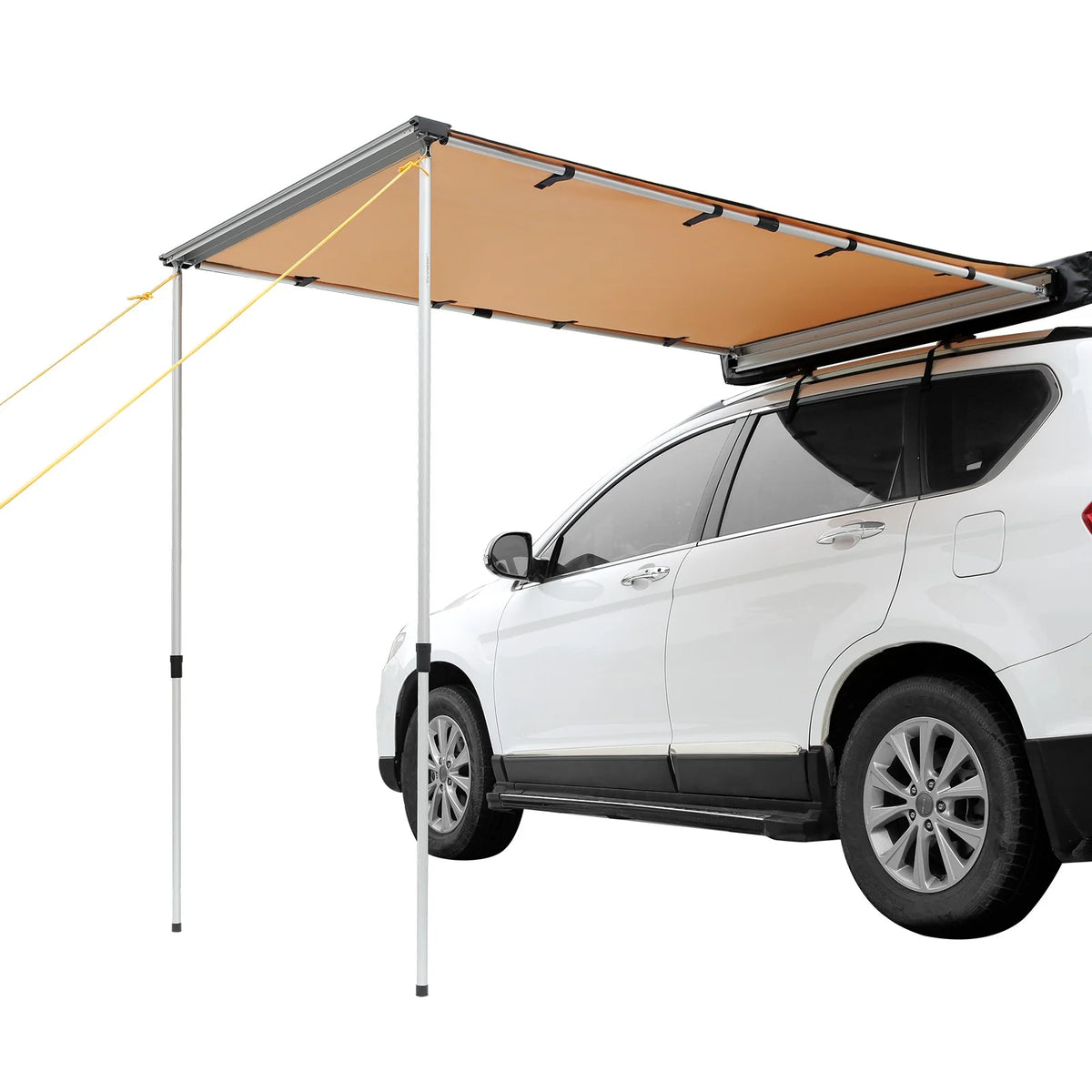 JWRWEF 6.5x8.2ft Car Side Awning, Waterproof SUV Truck Rooftop Tent Sunshade, 280G PU3000mm Fabric Outdoor Shelter, UV & Wind Resistant Camping Canopy with Carry Bag