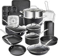 Granitestone Pots and Pans Set, 20 Piece Complete Cookware + Bakeware Set with Ultra Nonstick, Includes Frying Pans, Saucepans, Stock Pots, Steamers, Cookie Sheets and Baking Pans