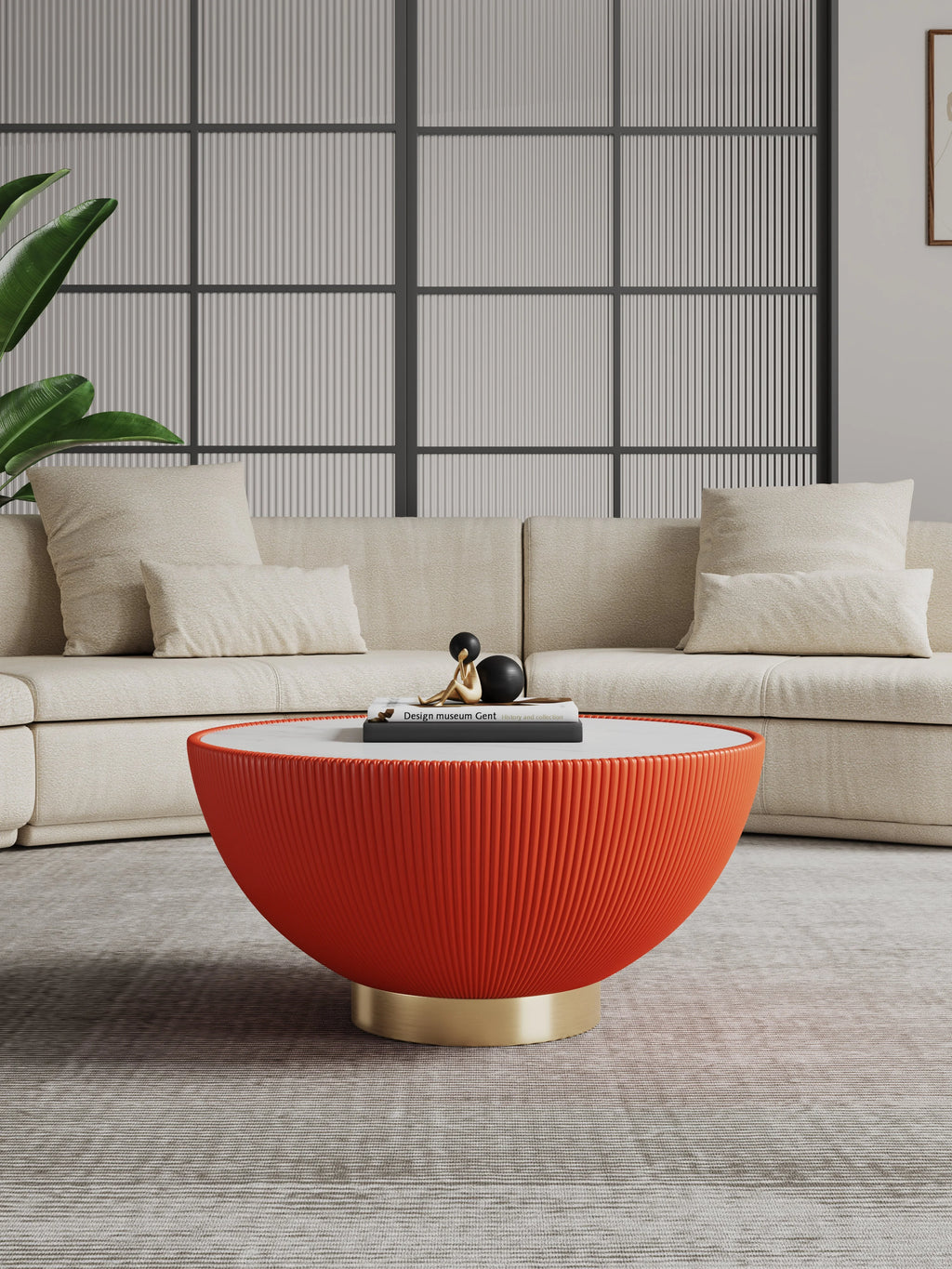 Manhattan Comfort Anderson Coffee Table with Steel Frame in Gray
