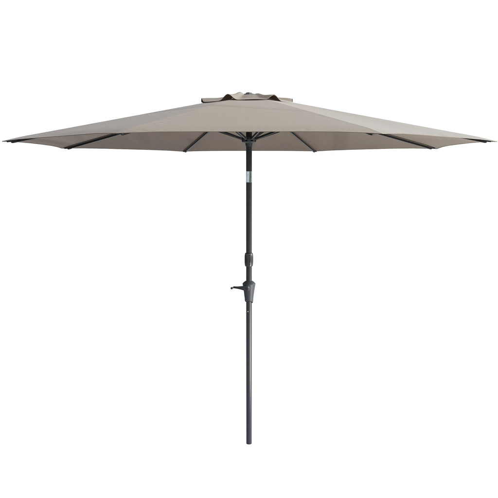 CorLiving 10 Foot Wind Resistant Patio Umbrella, Outdoor Parasol with Crank Tilt, Round Market Umbrella for Patio, Umbrella with Crank, Tilt Umbrella, Outdoor Umbrella, Turquoise