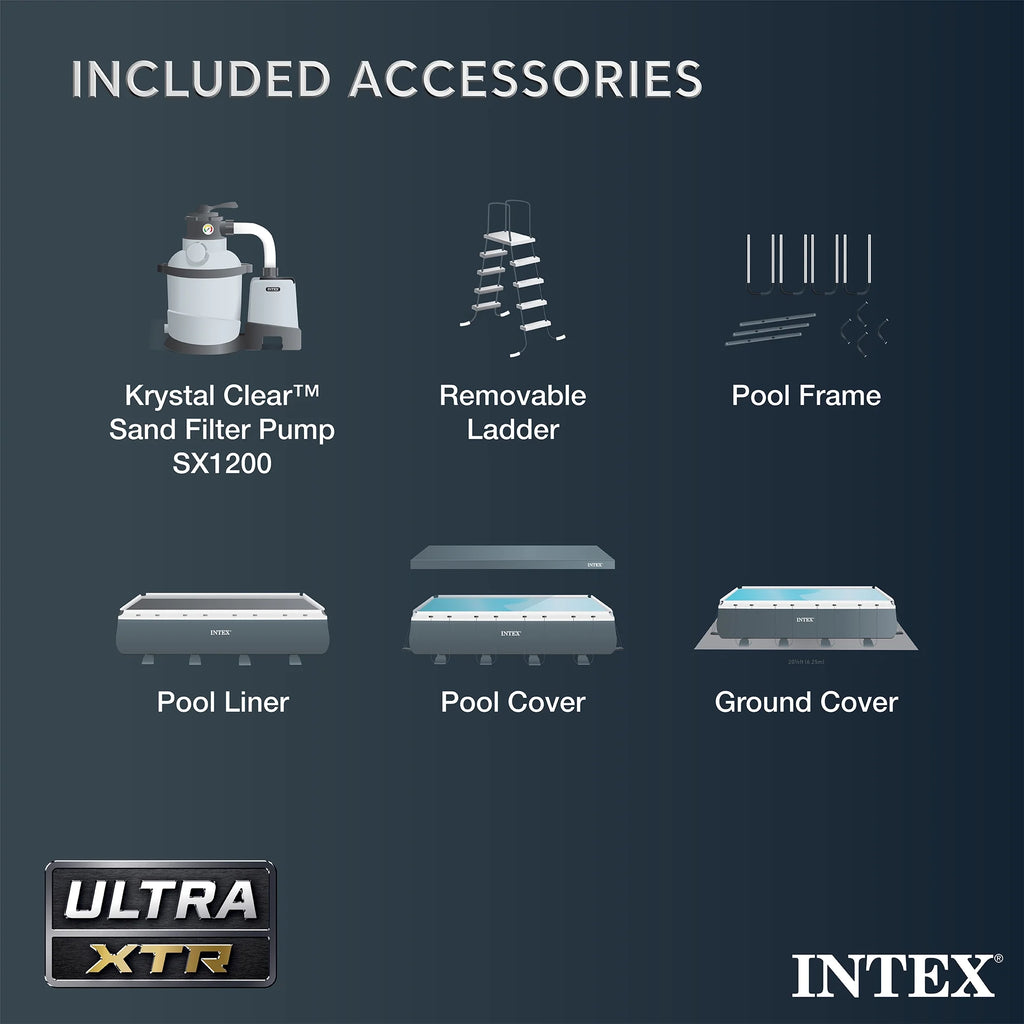 INTEX 18ft x 9ft x 52in Ultra XTR Above Ground Pool, Floats (2 Pack), & Inflatable Cooler