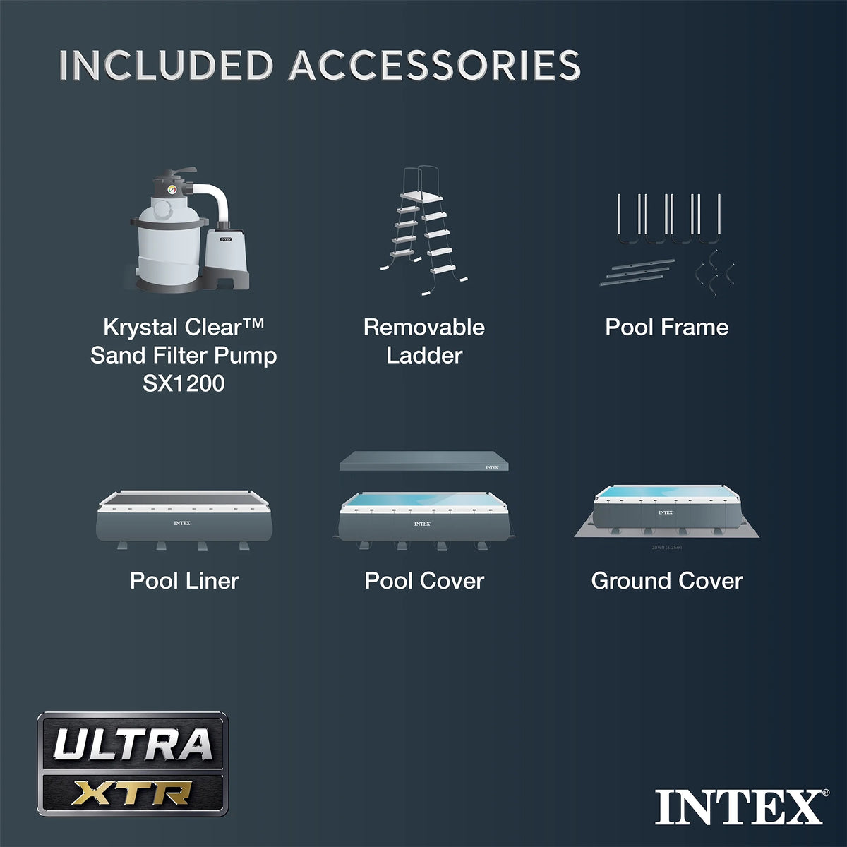 INTEX 18ft x 9ft x 52in Ultra XTR Above Ground Pool, Floats (2 Pack), & Inflatable Cooler