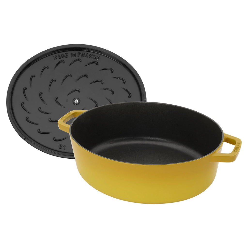 Staub Cast Iron 6.25-qt Shallow Oval Dutch Oven - Citron