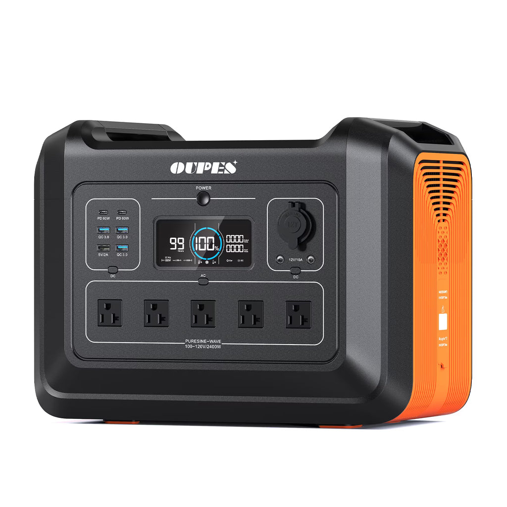 OUPES 2400W 2232Wh Portable Power Station with 4x240W Solar Panel,Solar Generator for Outdoor Camping,Home Backup,Emergency,RV