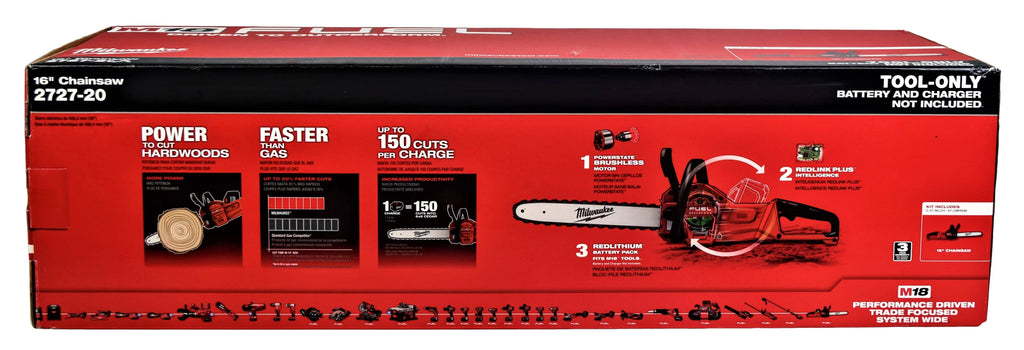 Milwaukee M18 FUEL 16" 18V Li-Ion Brushless Cordless Chainsaw Tool-Only 2727-20