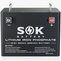 SOK Bluetooth 12V 280AH Lifepo4 Battery 12Volt Lithium Battery. Built-in 200A Smart BMS, Support Low Temperature Charging (-4�H/-20��). for Boat Off-Grid RV Solar Marine Trolling Motor. Aluminum Shell.