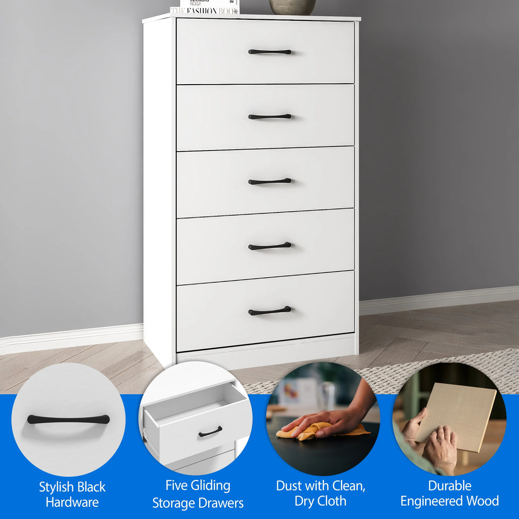 Mainstays Ardent 5 Drawer Dresser, Black