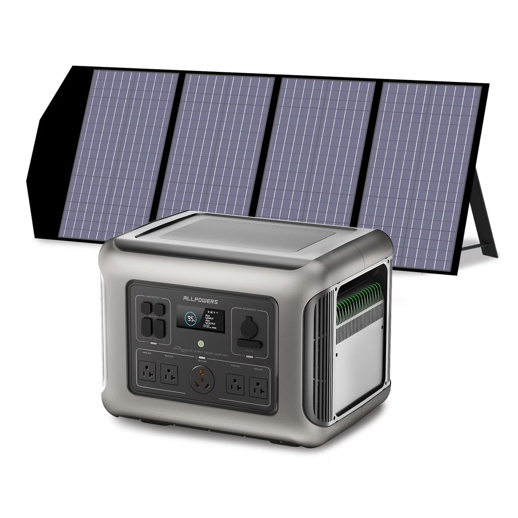 ALLPOWERS 2500W Portable Solar Generator, with RV Socket, 2016Wh LiFePO4 Battery for Backup Camping