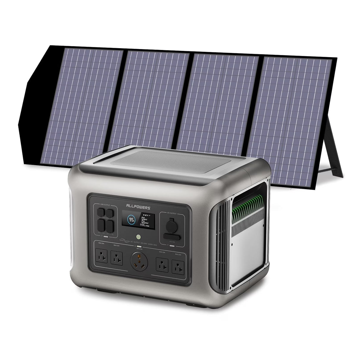 ALLPOWERS 2500W Portable Solar Generator, with RV Socket, 2016Wh LiFePO4 Battery for Backup Camping