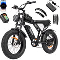 Ridstar Electric Bike for Adults,Peak 1500W 30MPH,48V 15.6Ah Electric Bicycle,Full Suspension Mountain Bike UL2849