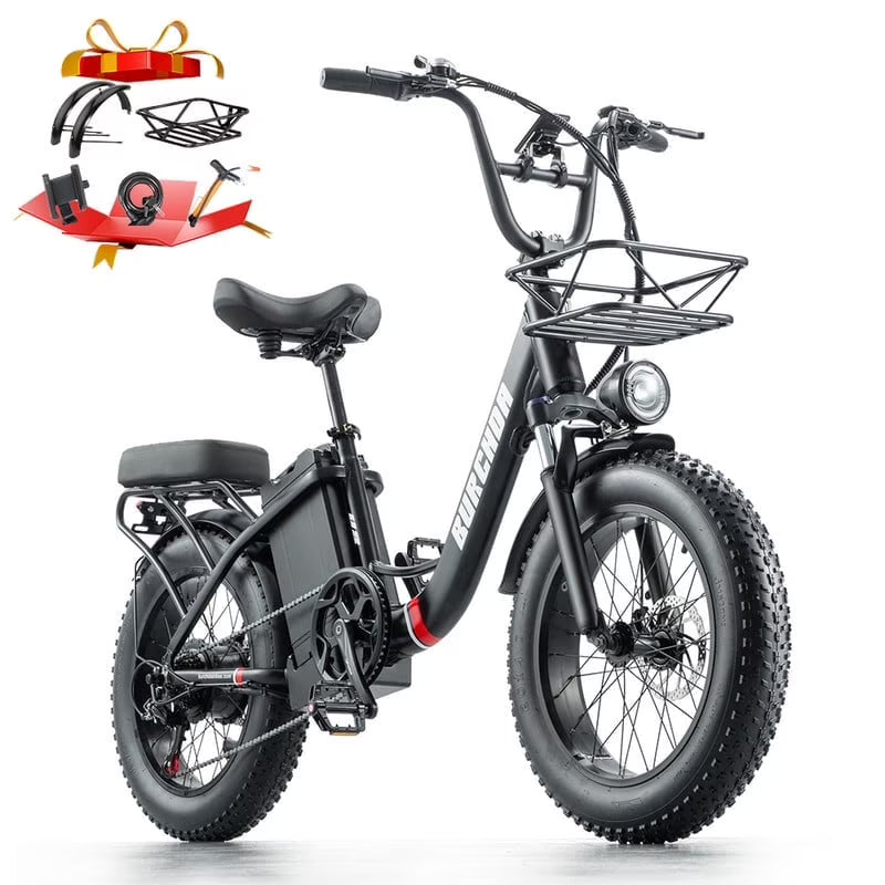 Electric Bike for Adults 20'', 800W UL2849 48V 32AH 110Miles Long Range Ebike up to 30mph Full Suspension E-mountain bike 4.0 Fat Tire Off-road, 2 Seats outdoor Dual Disc Brakes Electric bicycle