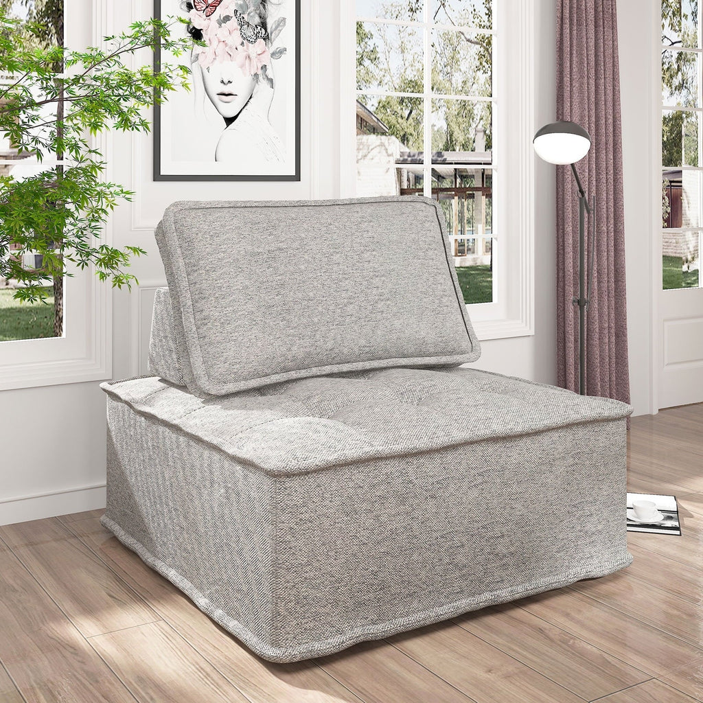 Mjkone Convertible Sectional Sofa Couch with Storage Ottoman, 86" W L-Shaped Couch for Living Room, 3-Seat Sofas with Reversible Chaise, Sectional Couches for Living Room/Office/Bedroom (Dark Gray)
