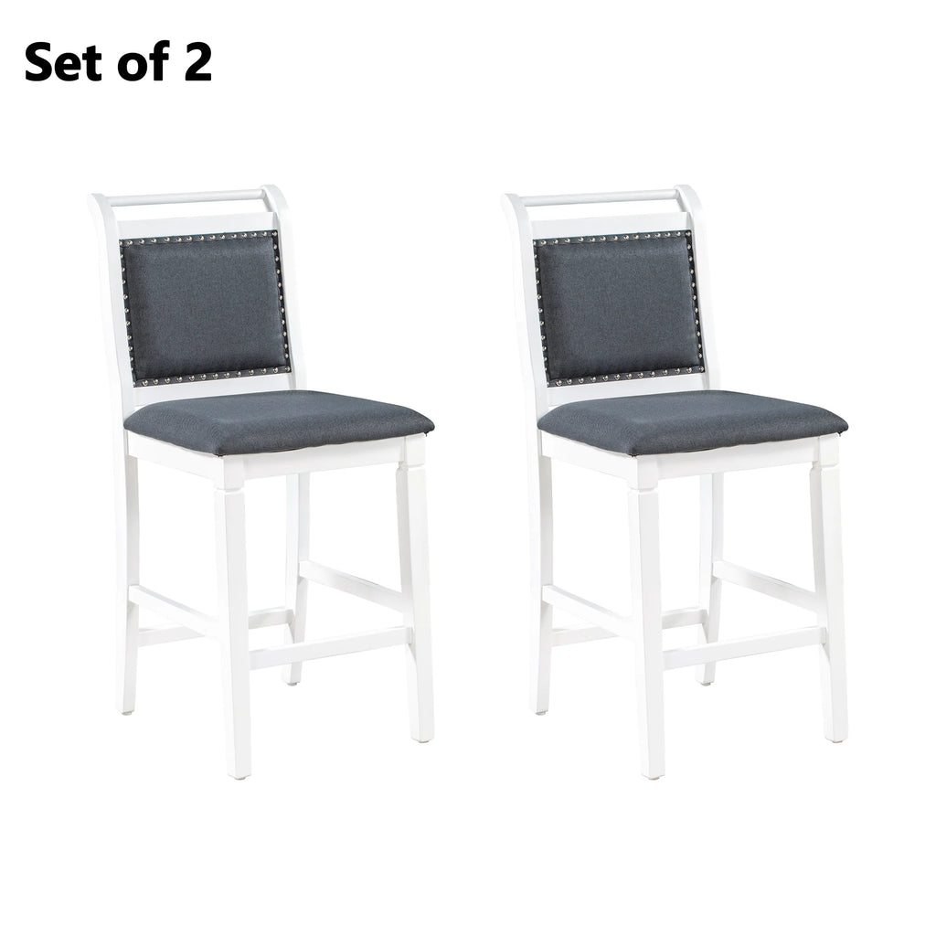 Harper & Bright Designs 3 Piece Wood Folding Dining Table Set Drop Leaf Table with 2 Padded Counter Height Dining Chairs for Small Place, Brown