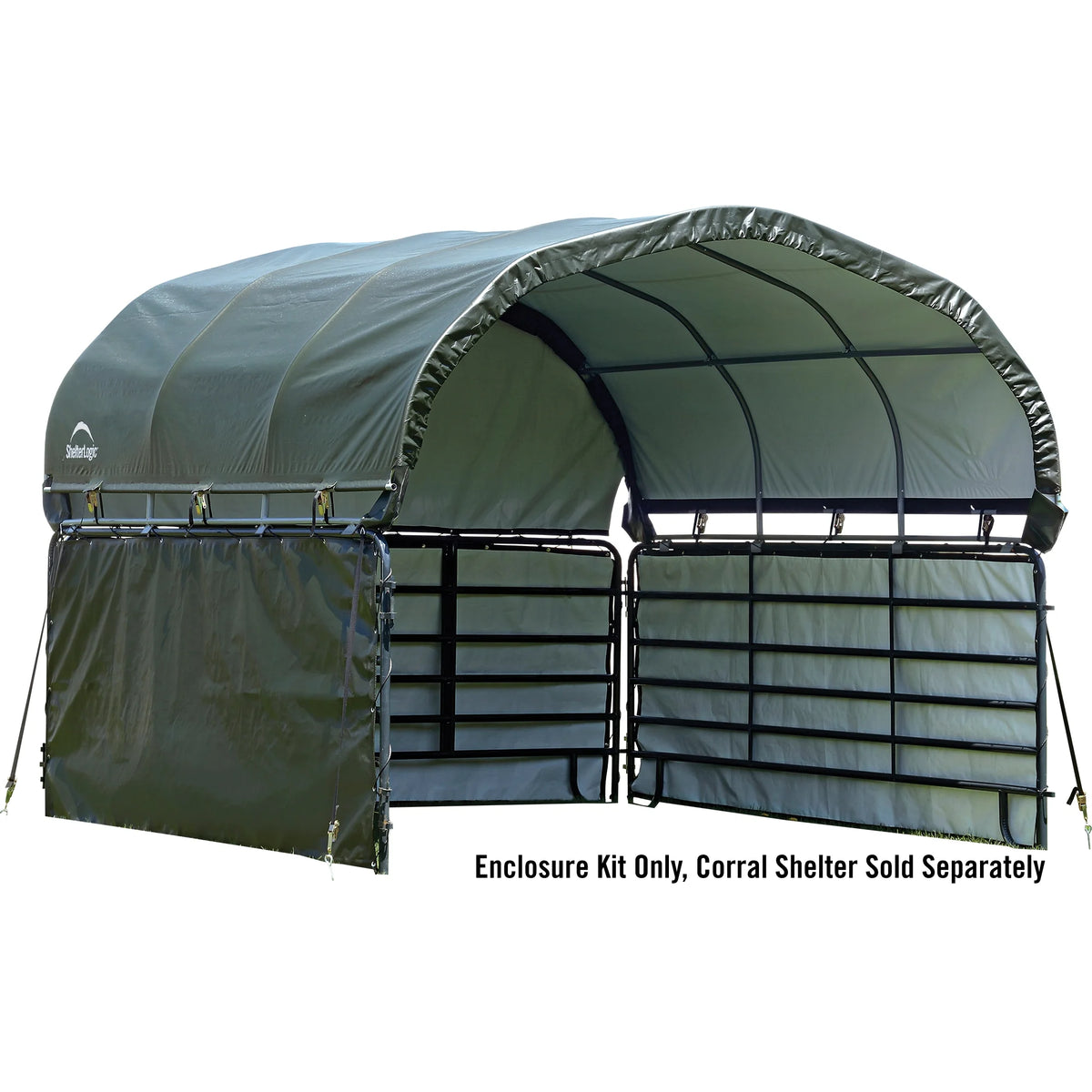 ShelterLogic 12' x 12' Corral Shelter and Livestock Shade Waterproof and UV Treated Universal Cover for Horses, Goats, and Other Livestock (Corral Panels Not Included)