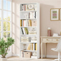 Homfa 82" Tall Bookcases, Freestanding Display Storage Shelves, 7-Tier Open Bookshelf for Home Office Living Room Bedroom, White