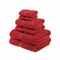 Egyptian Cotton 900 GSM Hotel Quality 6-Piece Towel Set, 2 Face, 2 Hand, and 2 Bath Red