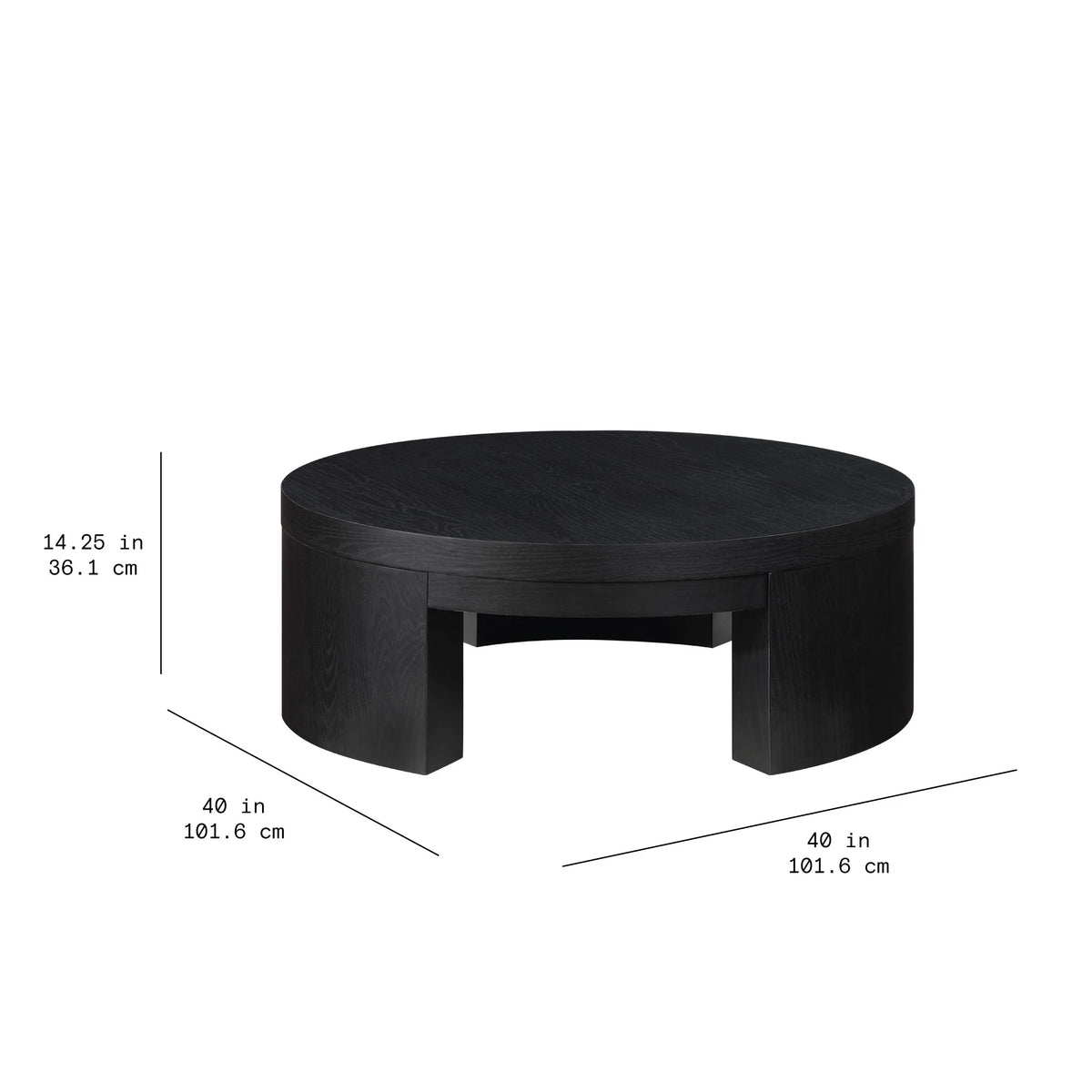 Beautiful Mod Round Coffee Table by Drew Barrymore, Warm Honey Finish