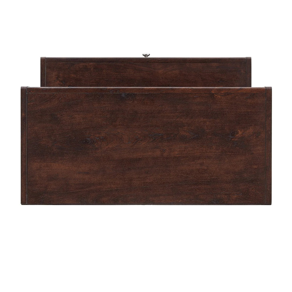 Home Source Mahogany Microwave Cart with Double Door Cabinet, 1 Drawer, and Top Shelf