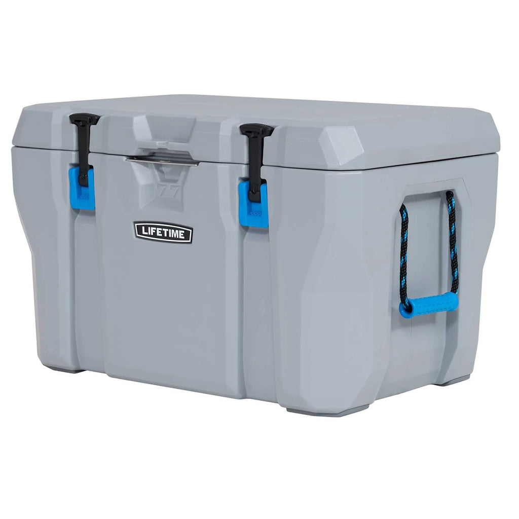 Lifetime 77 qt Bear-Resistant Camping Cooler, Premium High Performance, Ice Retention, Hard Cooler, 96 Can Capacity, Light Gray (90903)