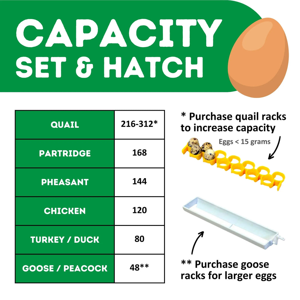 CT120SH Egg Incubator with Automatic Egg Turning & Perfect Humidity Controls, Set & Forget Design, Cabinet Incubators for Hatching Eggs, Incubate and Hatch 120 Chicken Eggs | Hatching Time