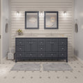 Abbey 72" Double Bathroom Vanity with Marine Gray Cabinet and Quartz Top