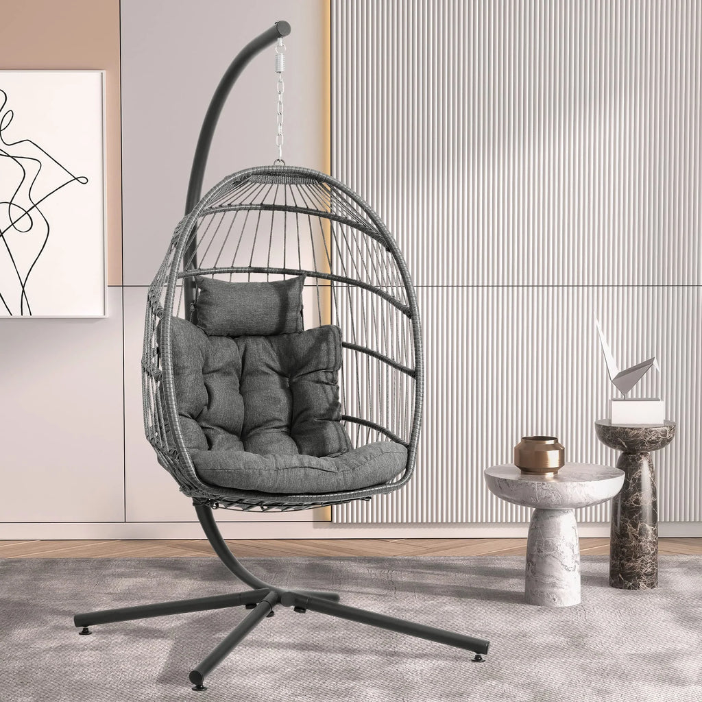 LEYCAY Egg Chair with Stand, Hanging Egg Swing Hammock Chair