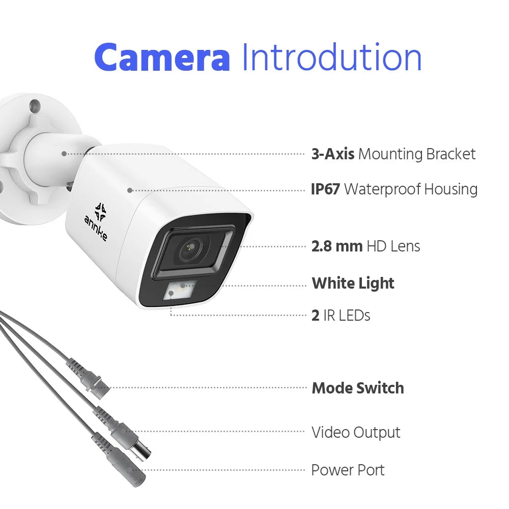 ANNKE 8CH 8MP Home Security Camera System for Indoor and Outdoor, AI DVR and 8x4K IP67 Bullet Home & Surveillance Cameras, Work with Alexa, Smart Dual Light, 0TB HDD