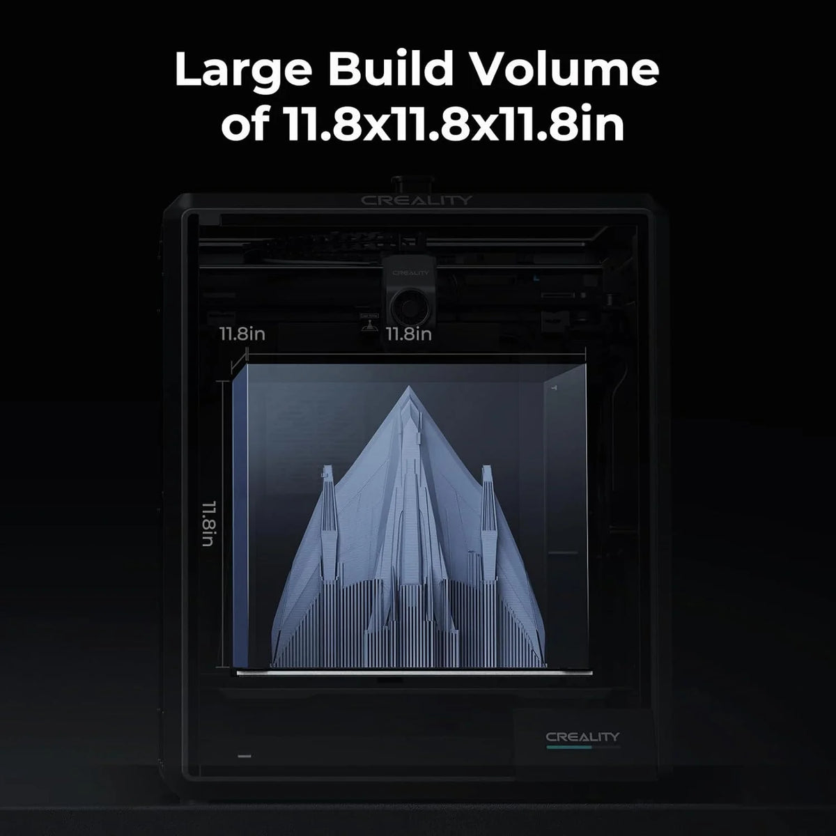 Creality K1 Max 3D Printer with 600mm/s High-Speed Fused Deposition Modeling 3D Printing Smart AI Function 300��C High-Temperature Nozzle Direct Extruder Auto Leveling Printing Size 11.81x11.81x11.81