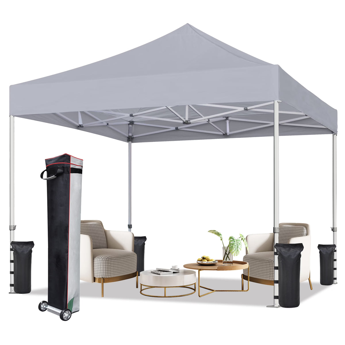 Eurmax Canopy 10' x 10' Beige Pop-up and Instant Outdoor Canopy