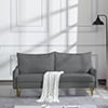 66.9" W Loveseat Sofa, Mid Century Modern Decor Love Seat Couches for Living Room, Polyester Upholstered Loveseats Furniture, Solid and Easy to Install Small Couch for Bedroom, White