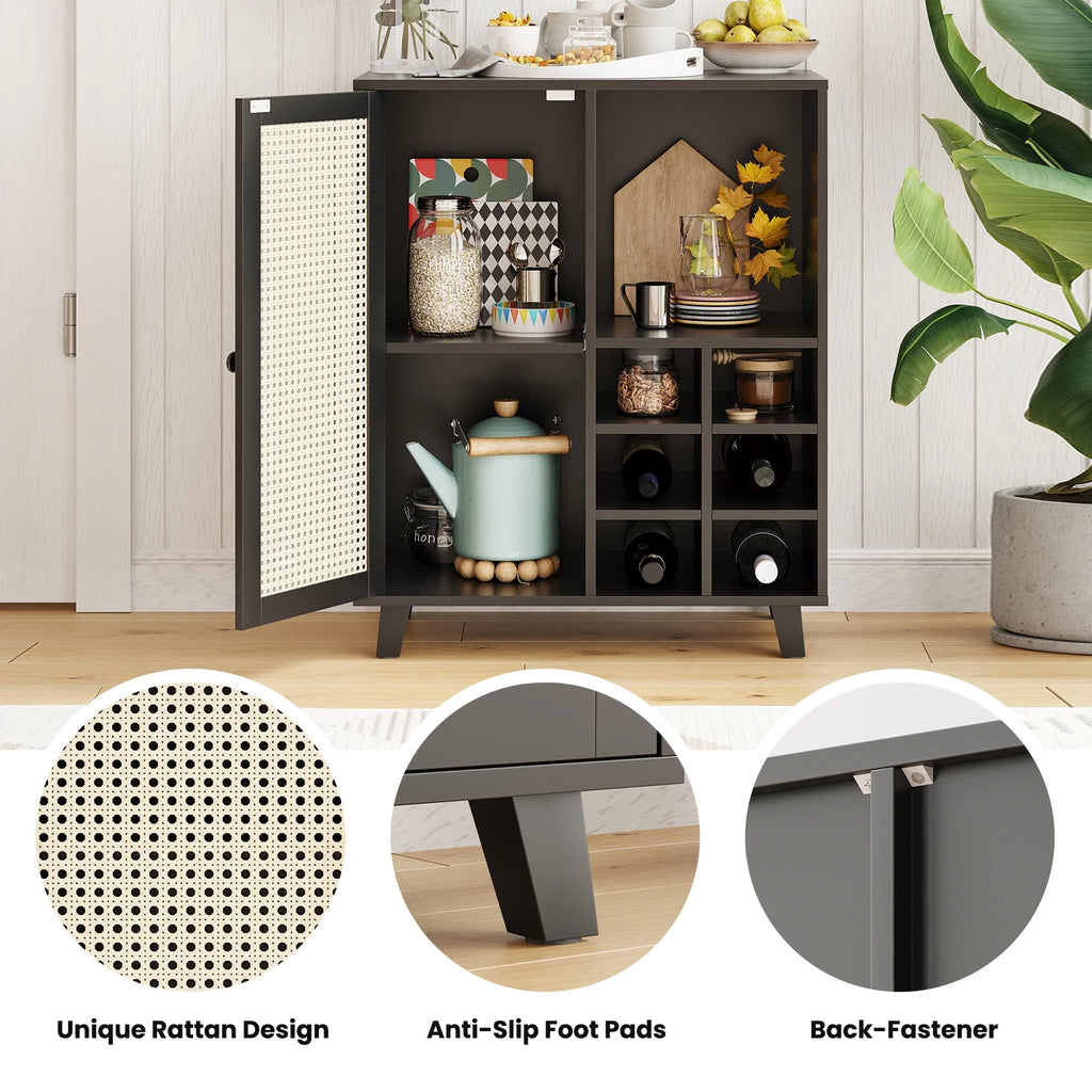 STARY Sideboard Buffet Cabinet, Accent Cabinet with Drawers and Adjustable Shelf for Kitchen, Living Room, Entryway, Nature