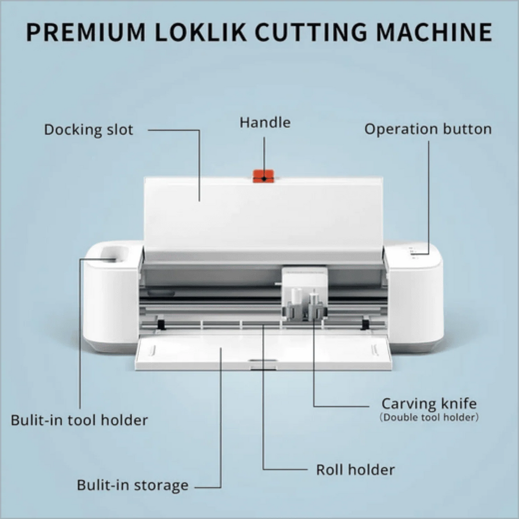 HTVRONT by LOKLiK DIY Cutting Machine for All Vinyl Crafts w/ Bluetooth & USB for Windows & Mac Vinyl Cutter Machine for Cricut Vinyl