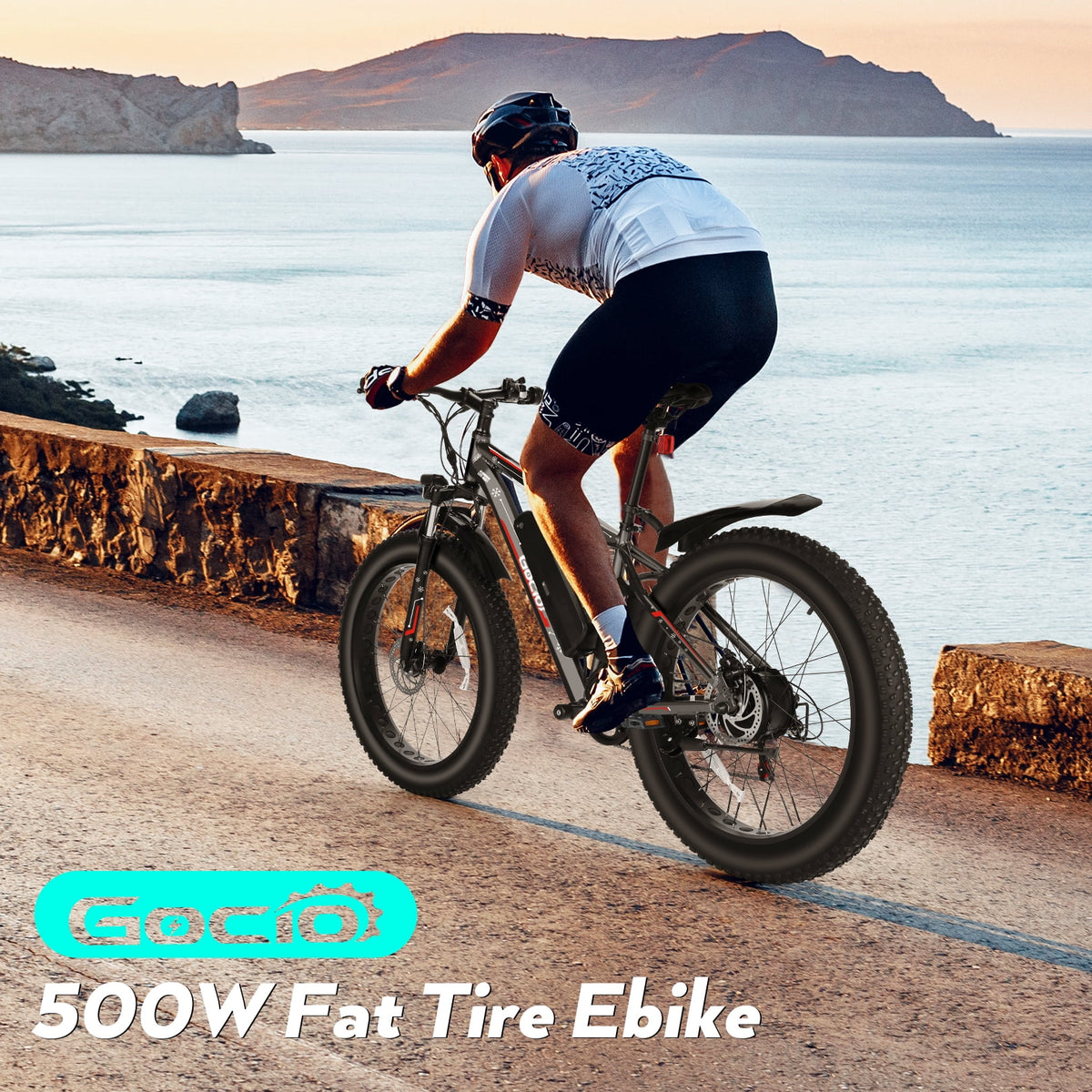 Gocio 26" 4.0 Fat Tire Electric Bike for Adults, 500W Motor, 48V 13Ah Battery, Lightweight Aluminum Alloy Frame, Max 22Mph Electric Mountain Bike Beach Snow Ebike for Men, Professional 7-Speed UL2849